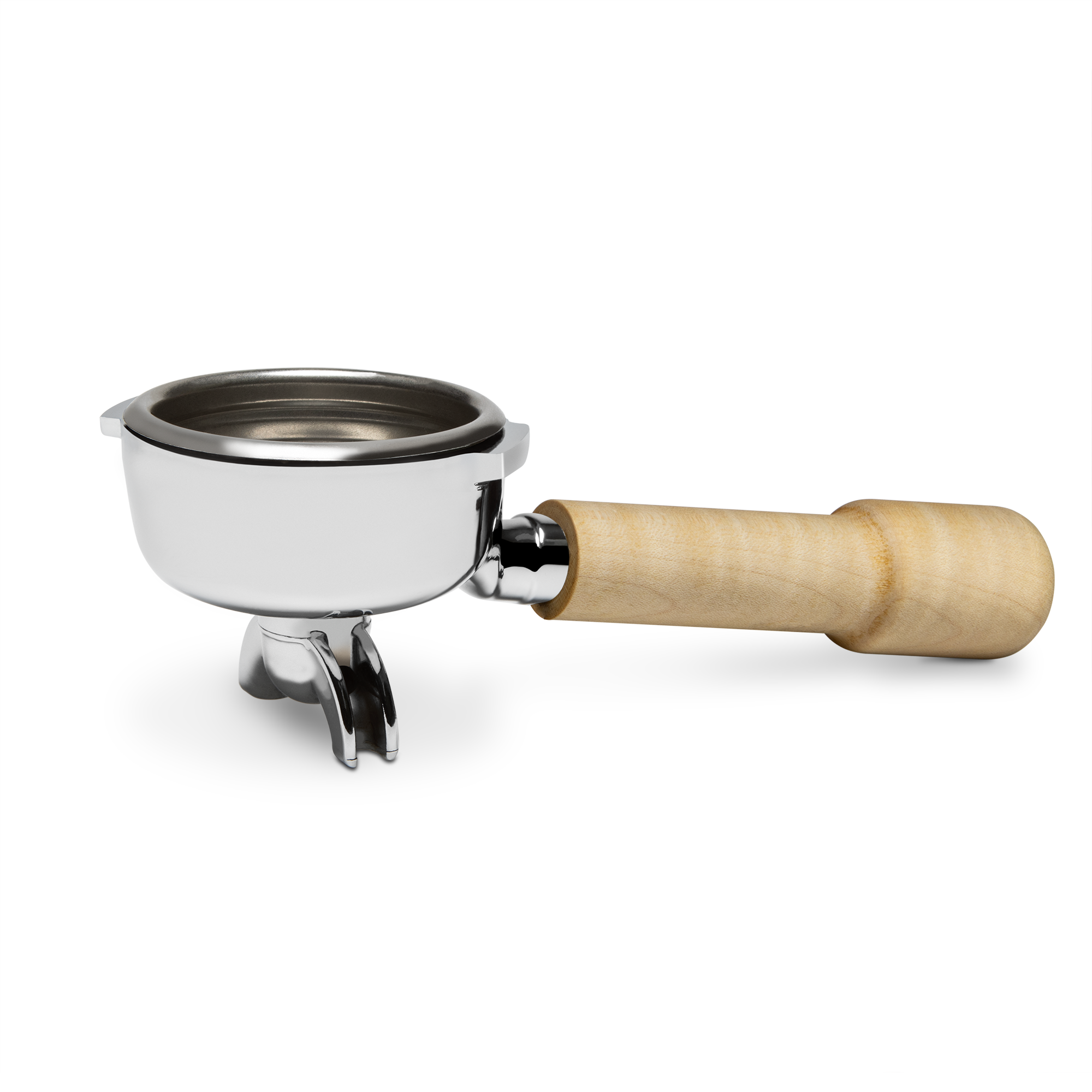 Complete Bezzera Portafilter with Tiger Maple Handle - Double Spout