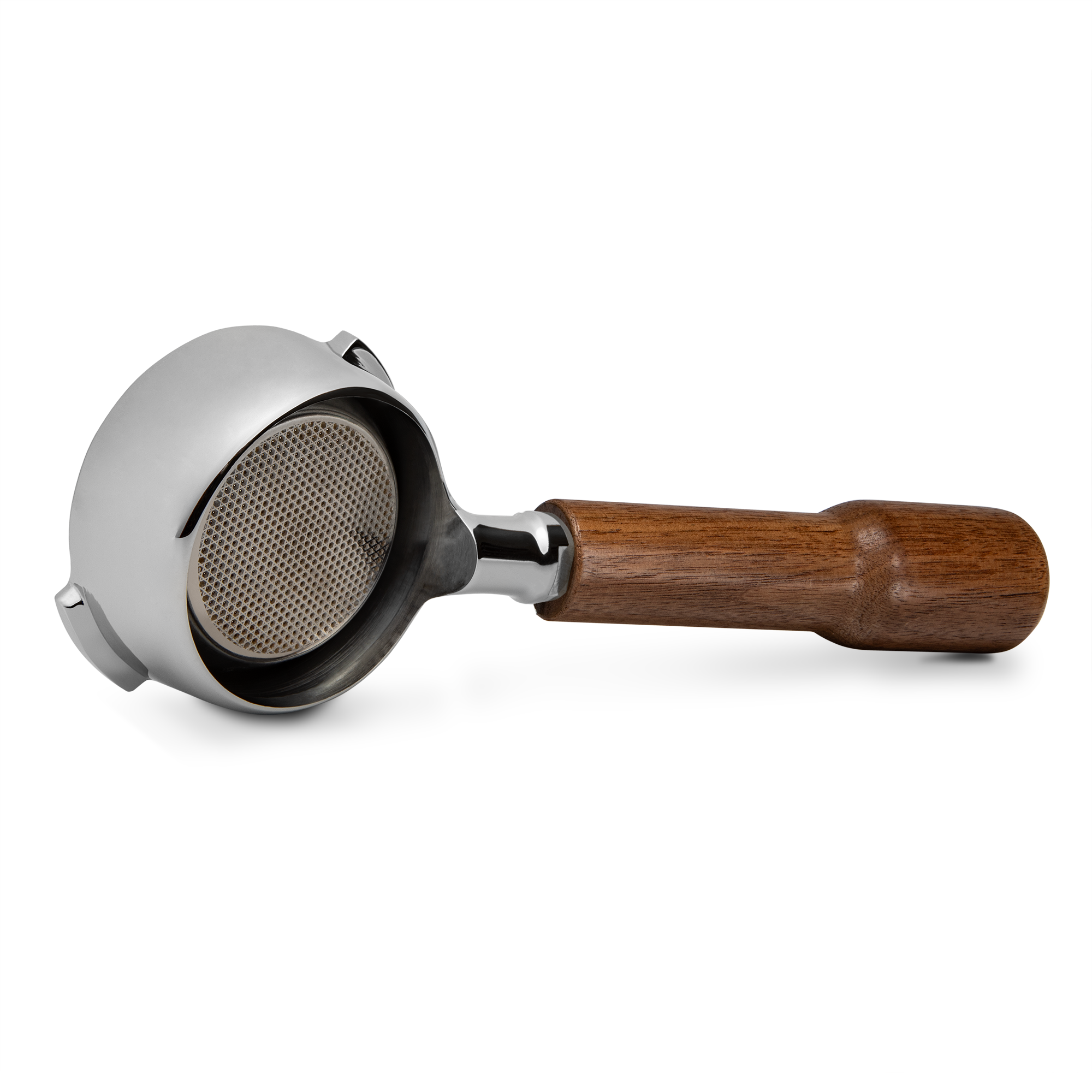 Complete Bezzera Portafilter with Walnut Handle - Bottomless