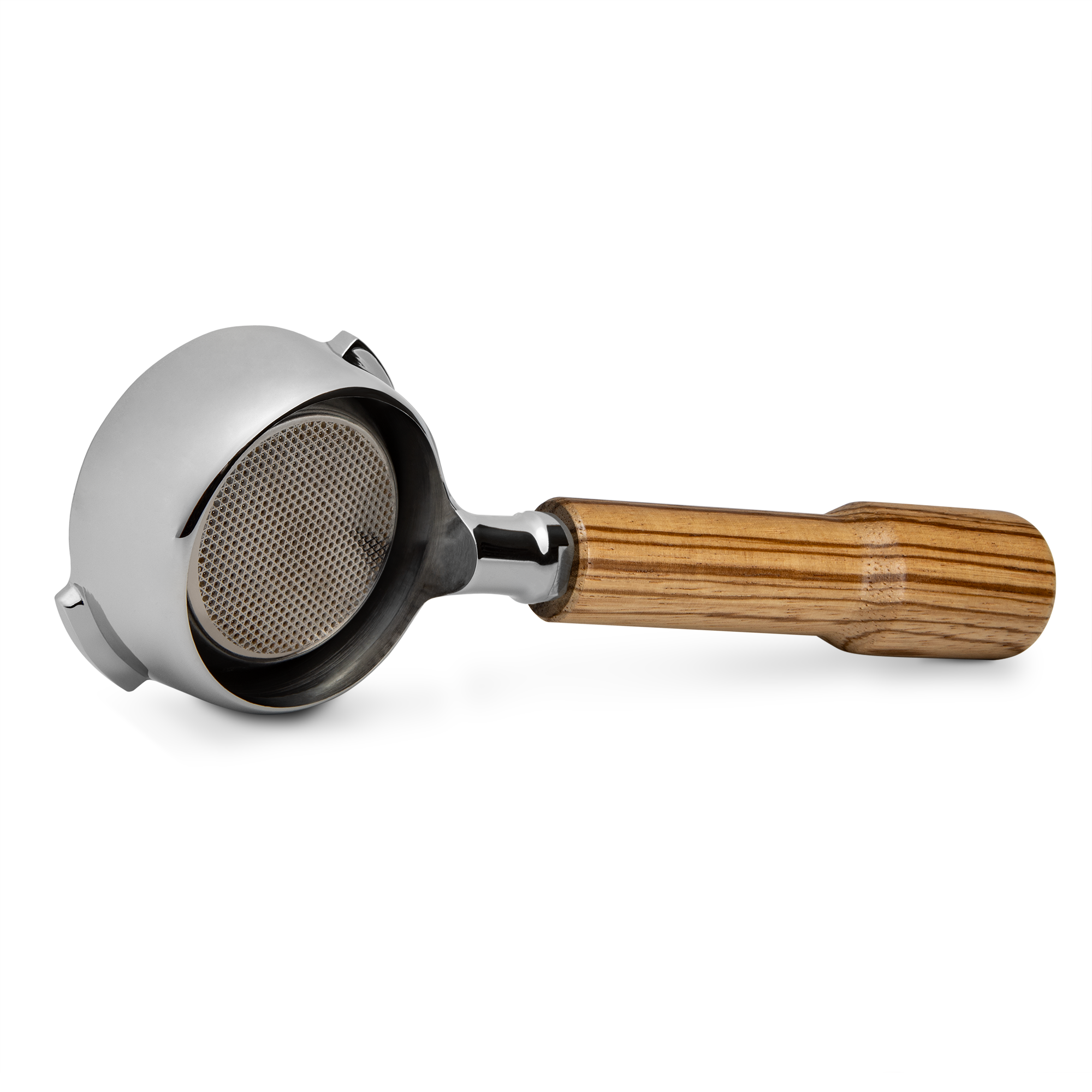 Complete Bezzera Portafilter with Zebra Wood Handle - Bottomless