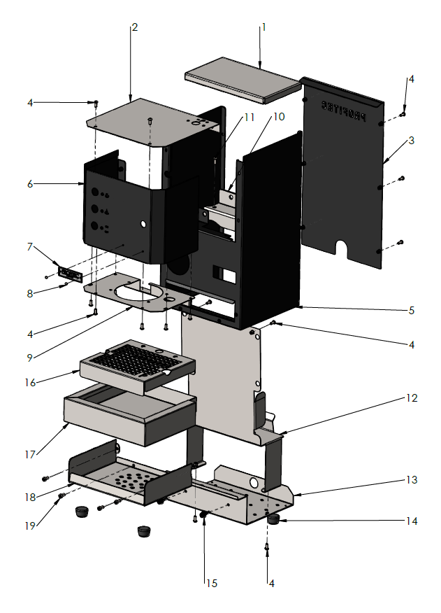 Profitec GO Part Diagram PROGO