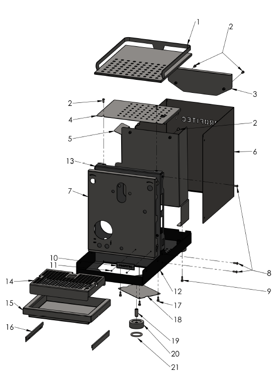 Profitec Pro 400 Part Diagram 100400