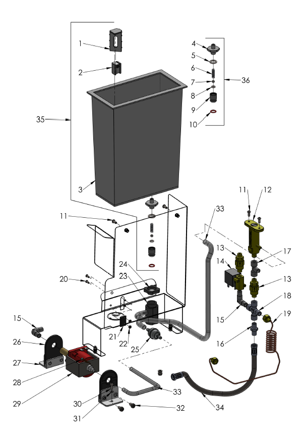 Profitec Pro 400 Part Diagram 100400