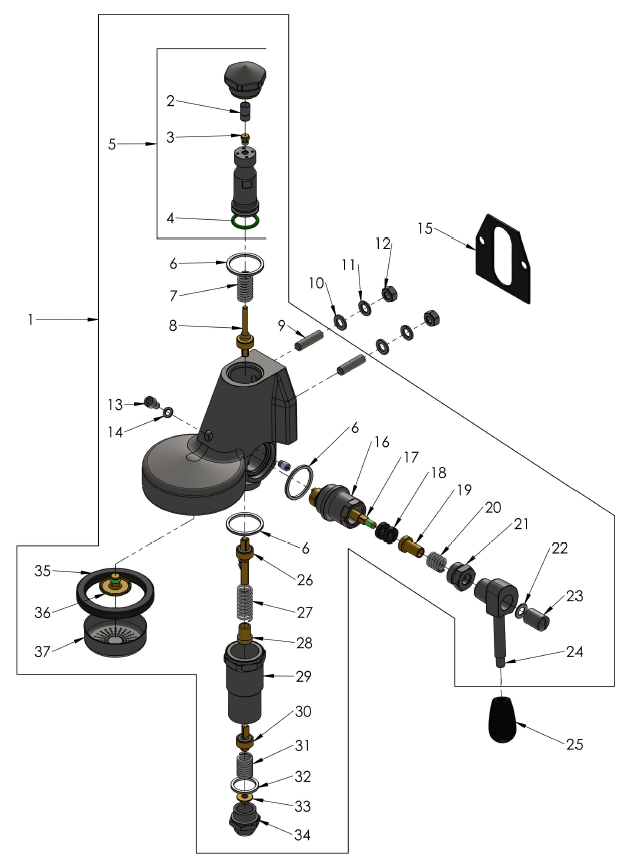 Profitec Pro 400 Part Diagram 100400