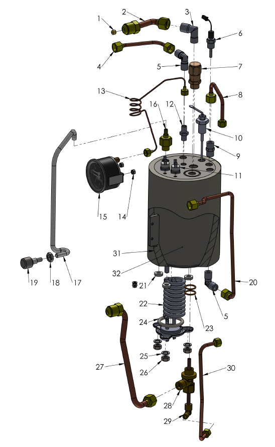 Profitec Pro 400 Part Diagram 100400