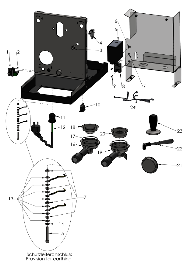 Profitec Pro 400 Part Diagram 100400