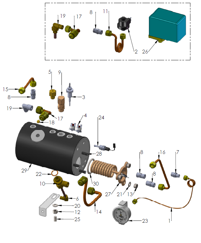 Profitec Pro 500 PID Part Diagram PRO500PID