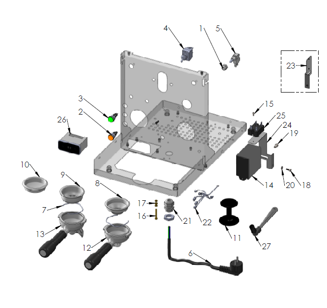 Profitec Pro 500 PID Part Diagram PRO500PID