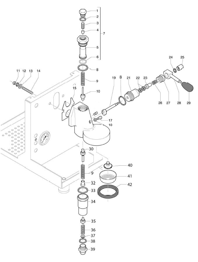 Profitec Pro 500 Part Diagram PRO500