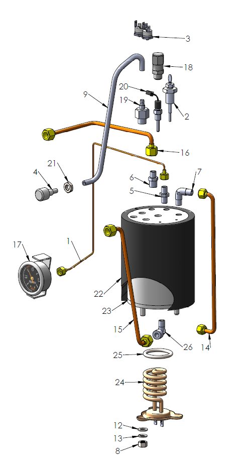 Profitec Pro 600 Part Diagram 10600