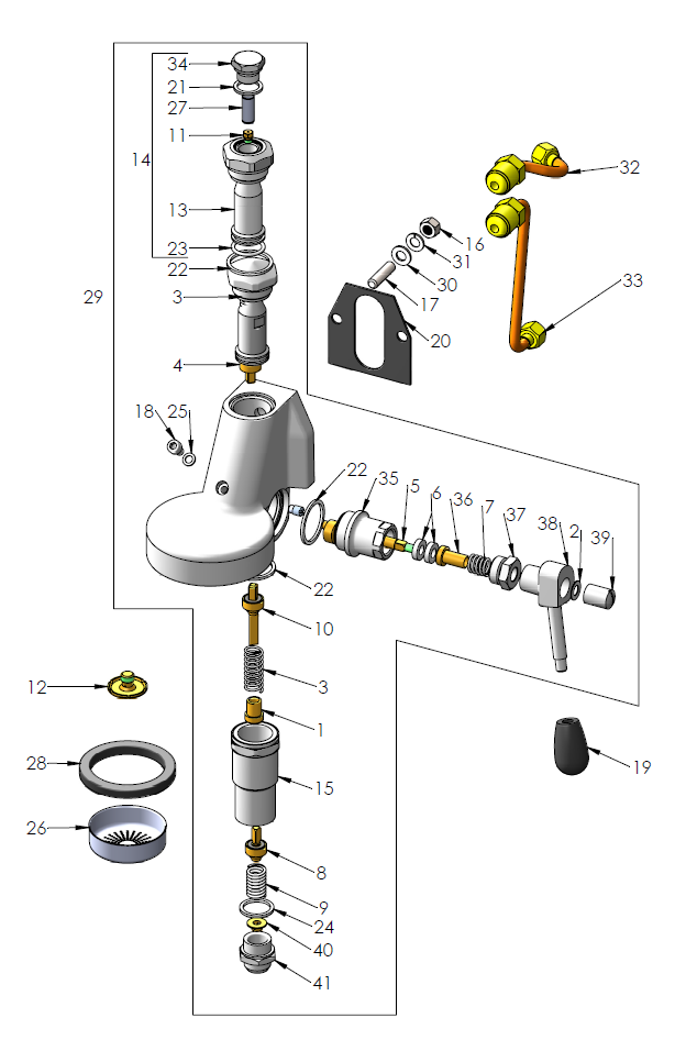 Profitec Pro 600 Part Diagram 10600