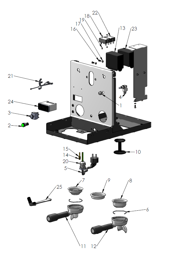 Profitec Pro 600 Part Diagram 10600