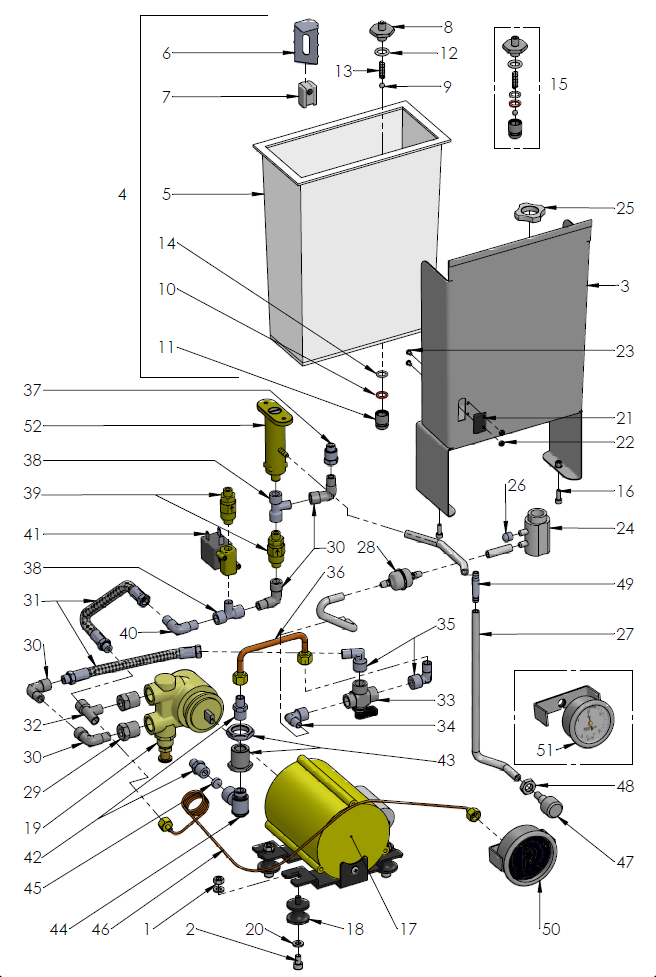 Profitec Pro 700 Part Diagram PRO700