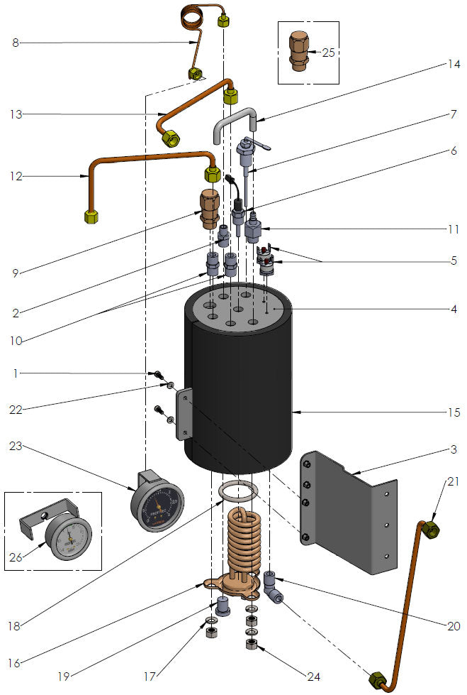 Profitec Pro 700 Part Diagram PRO700