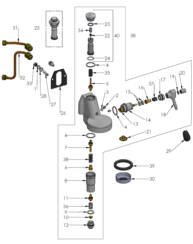 Profitec Pro 700 Part Diagram PRO700