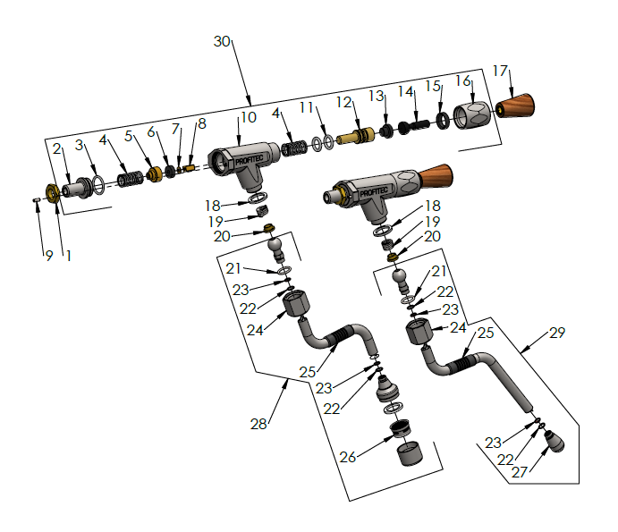 Profitec Pro 800 II Part Diagram 10810