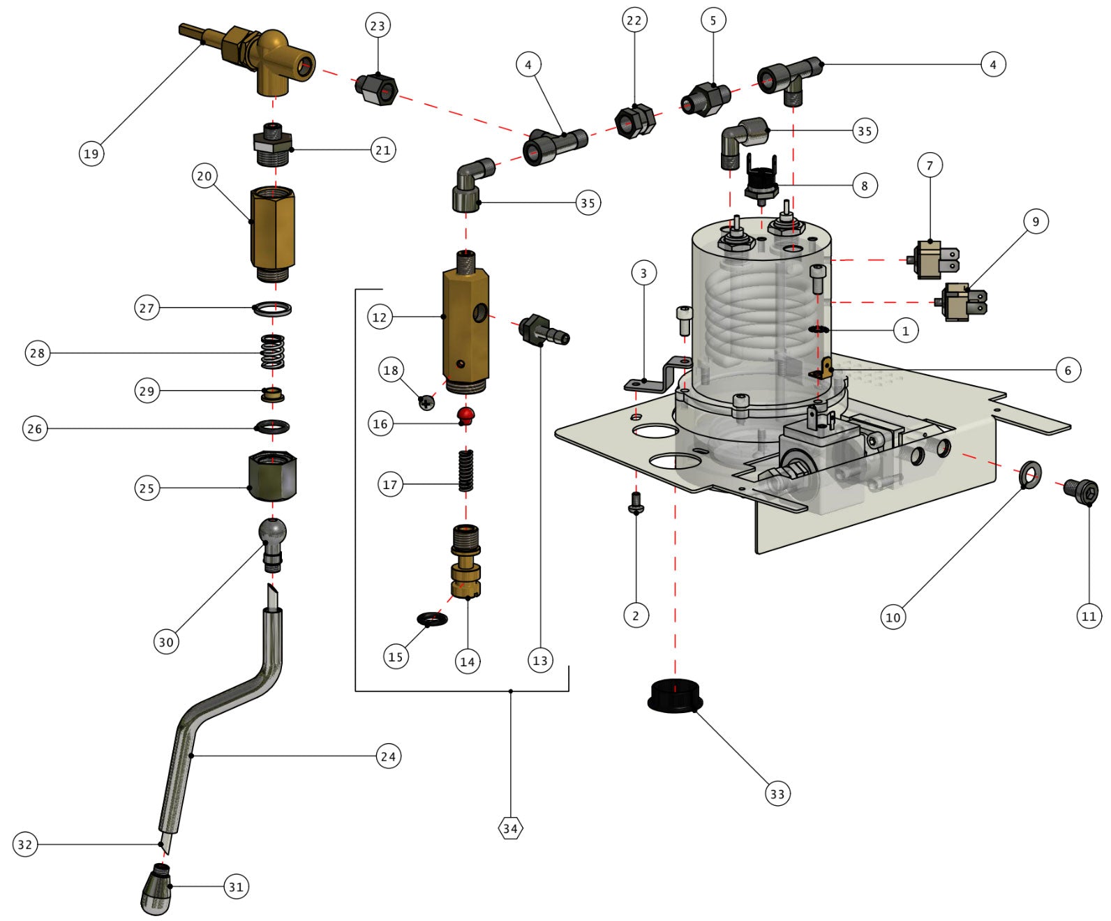 Quick Mill Pippa Part Diagram 04100