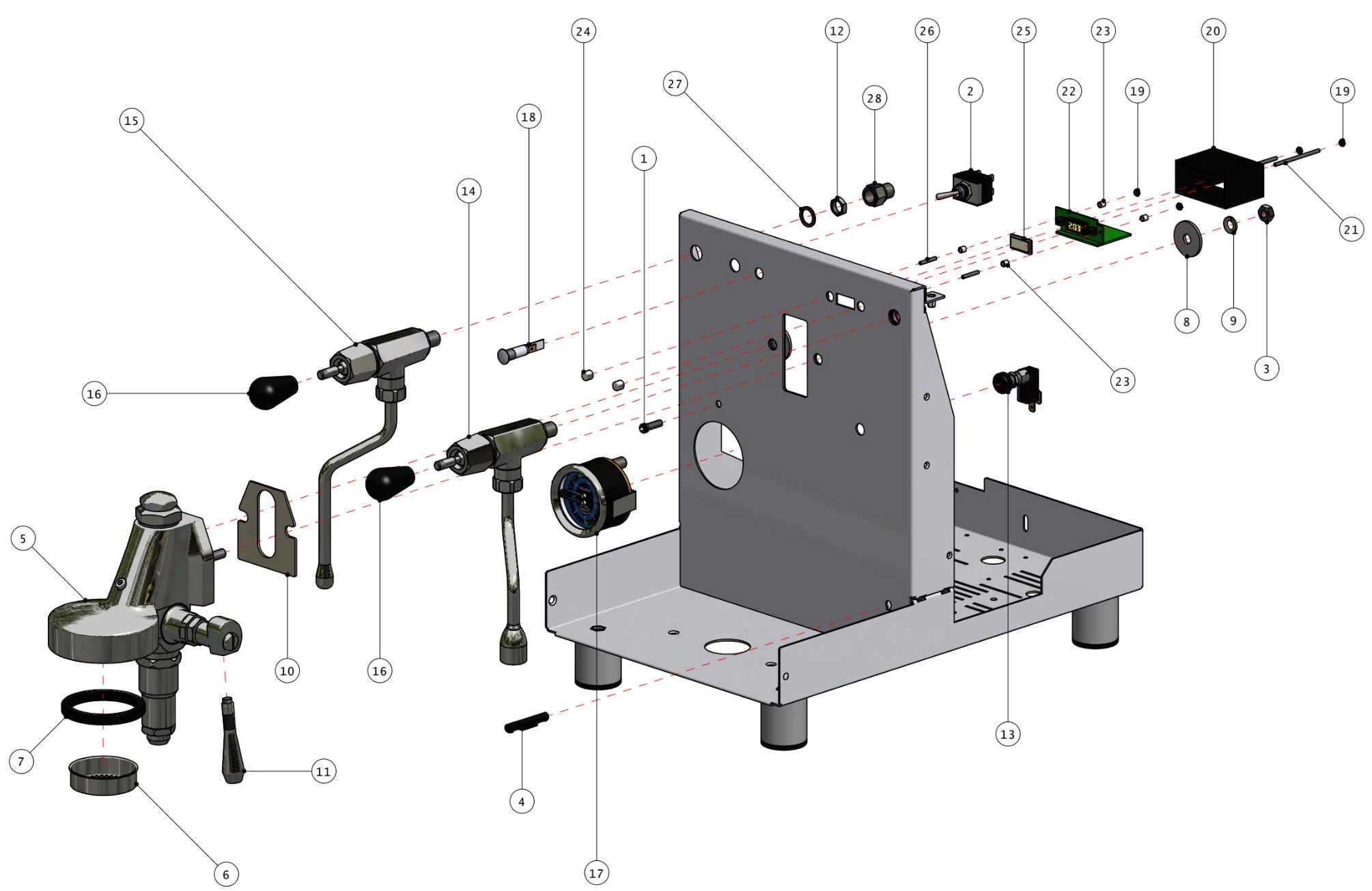 Quick Mill Vetrano Part Diagram 0995