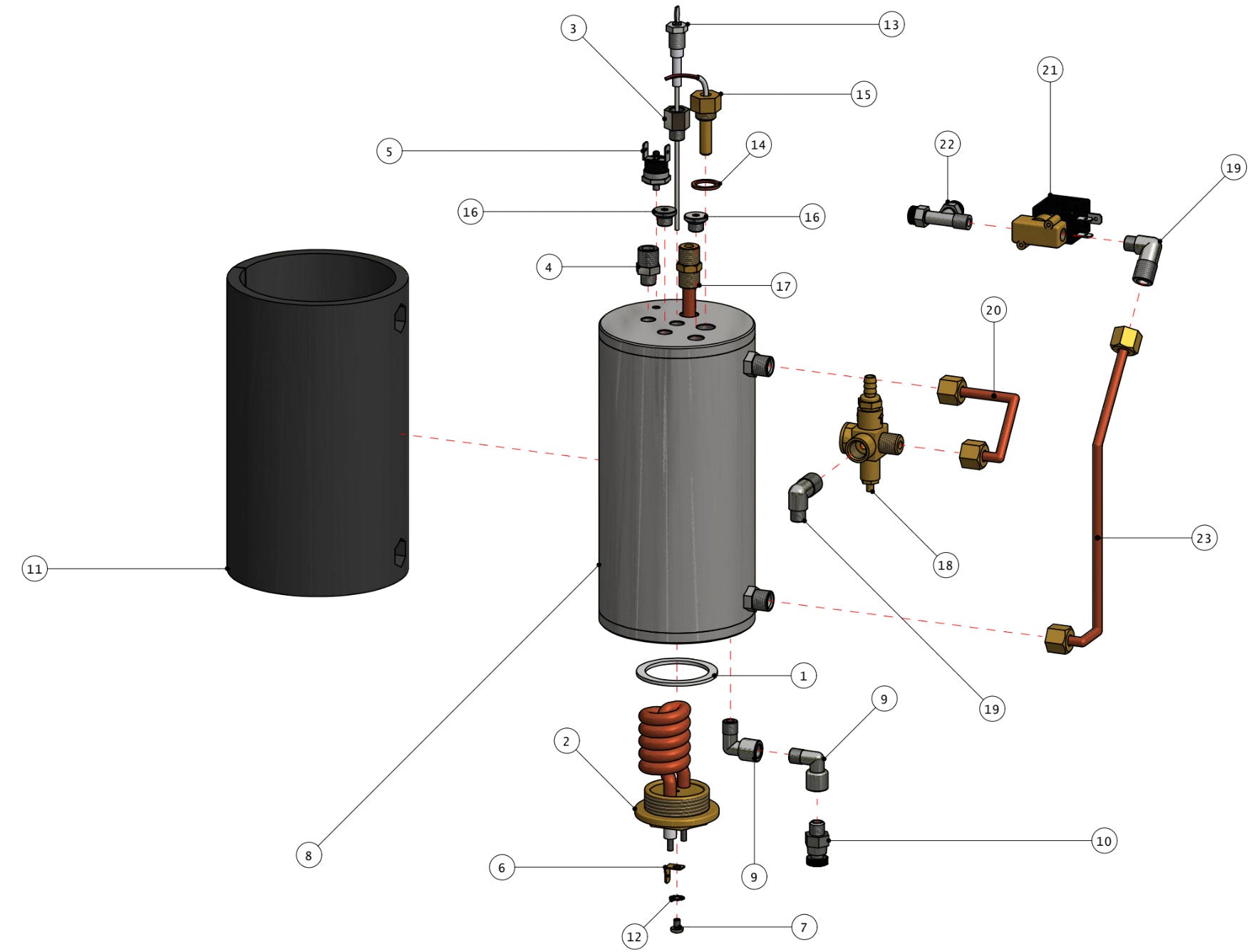 Quick Mill Vetrano Part Diagram 0995