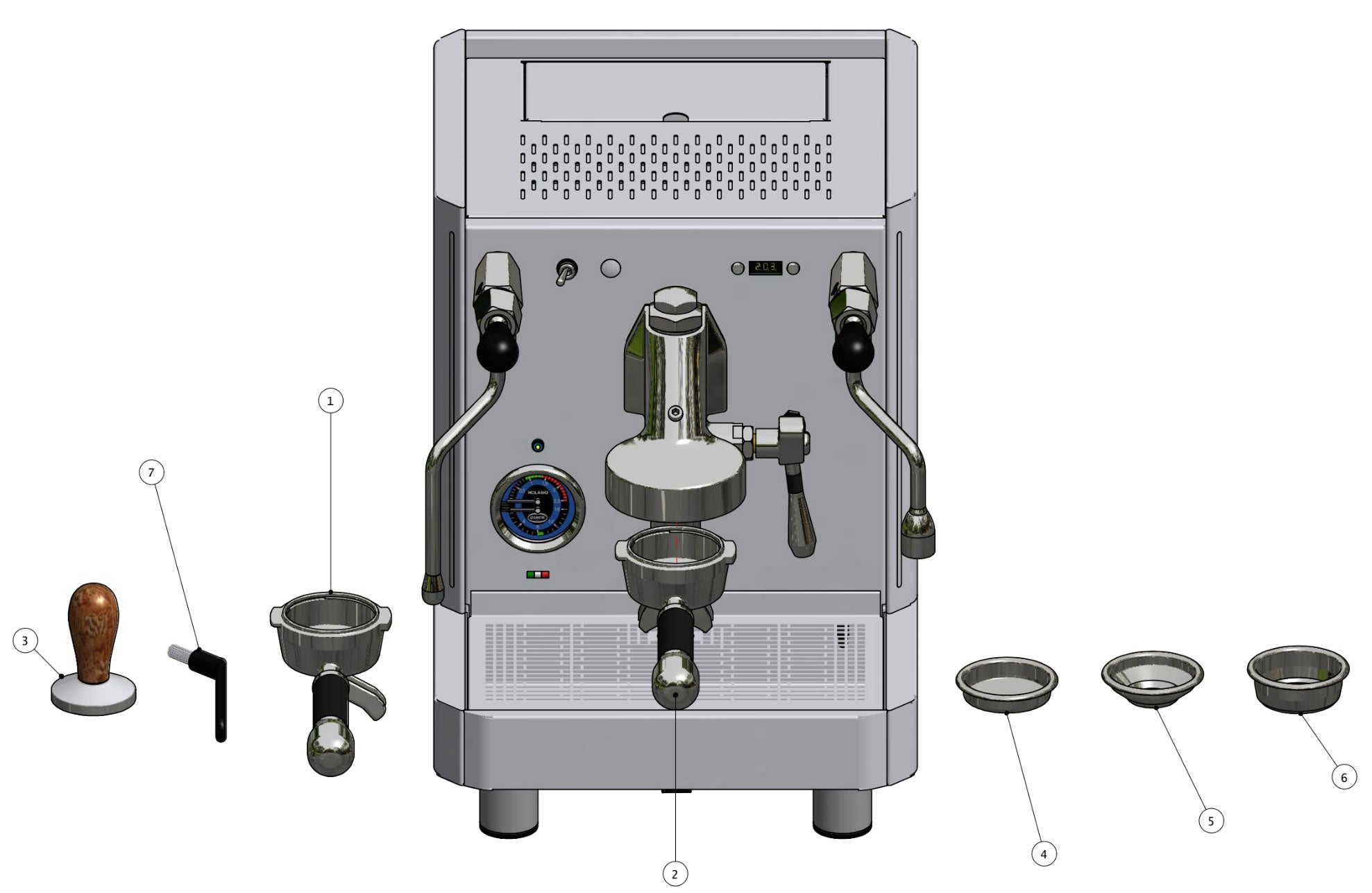 Quick Mill Vetrano Part Diagram 0995