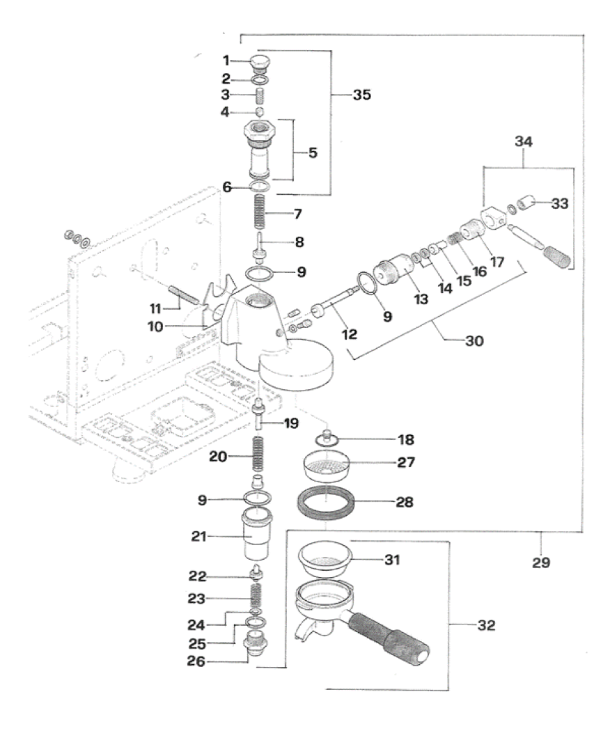 Rocket Espresso Appartamento Part Diagram REAPP