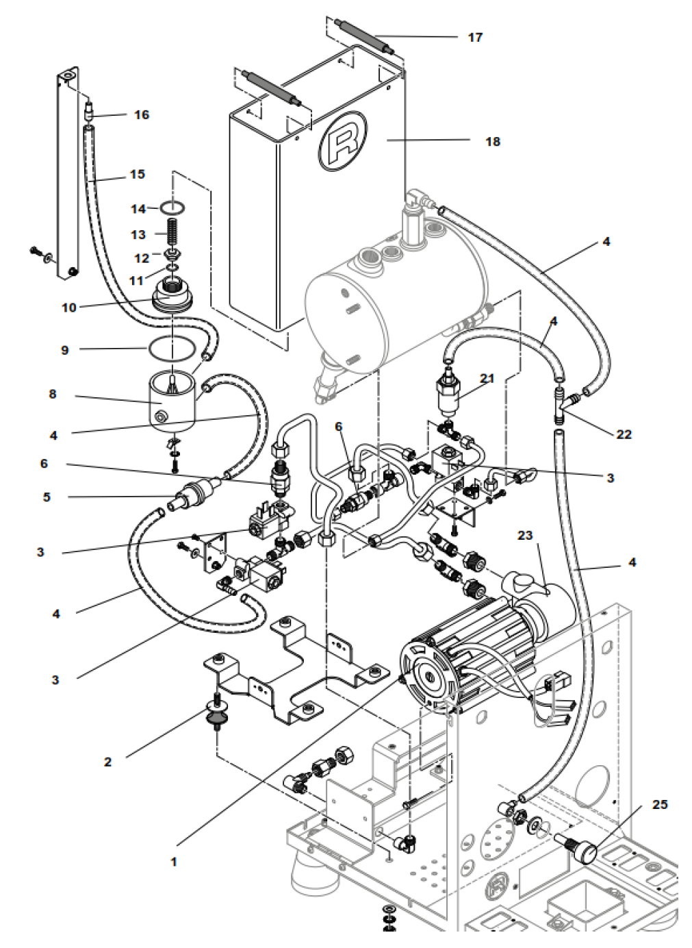 Rocket Espresso Giotto Evoluzione R Part Diagram REGIOEVOR