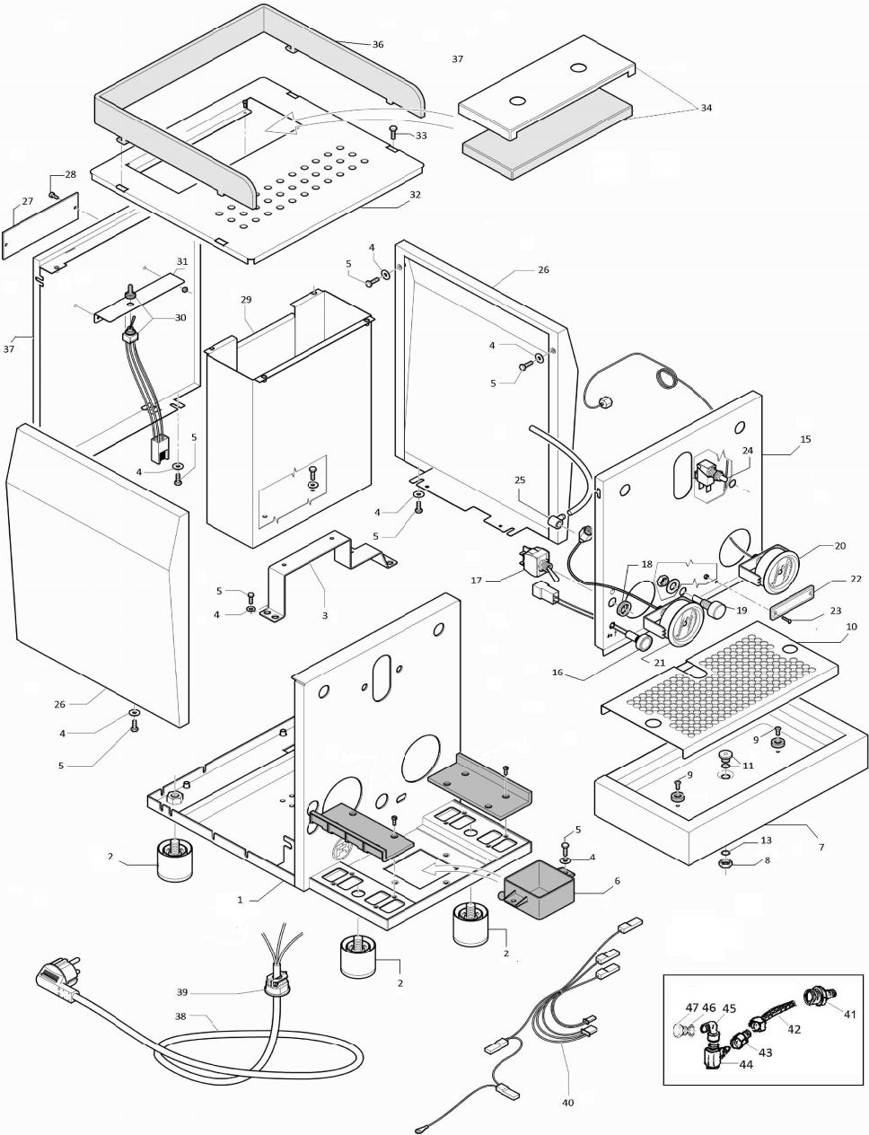 Rocket Espresso Giotto Evoluzione V2 Part Diagram REGIOEVO