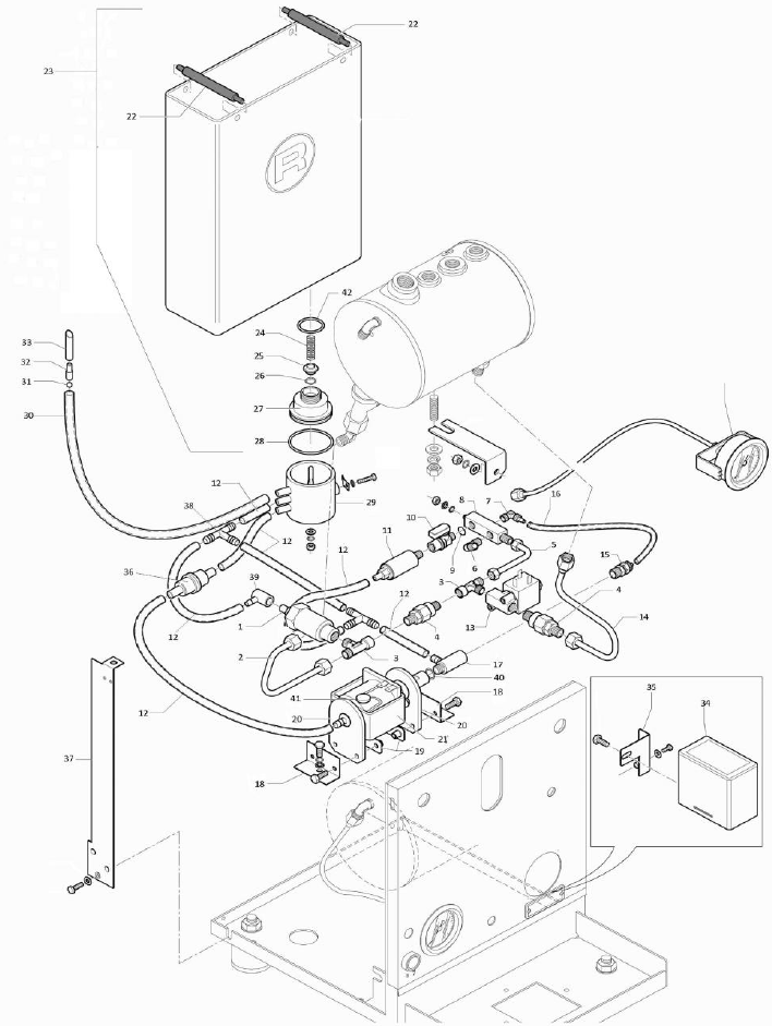 Rocket Espresso Giotto Plus V2 Part Diagram REGIOPLUSV2