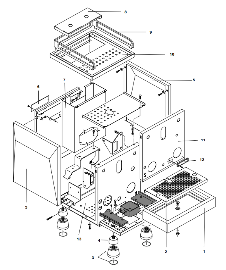 Rocket Espresso Giotto Type V Part Diagram REGIOTYPEV