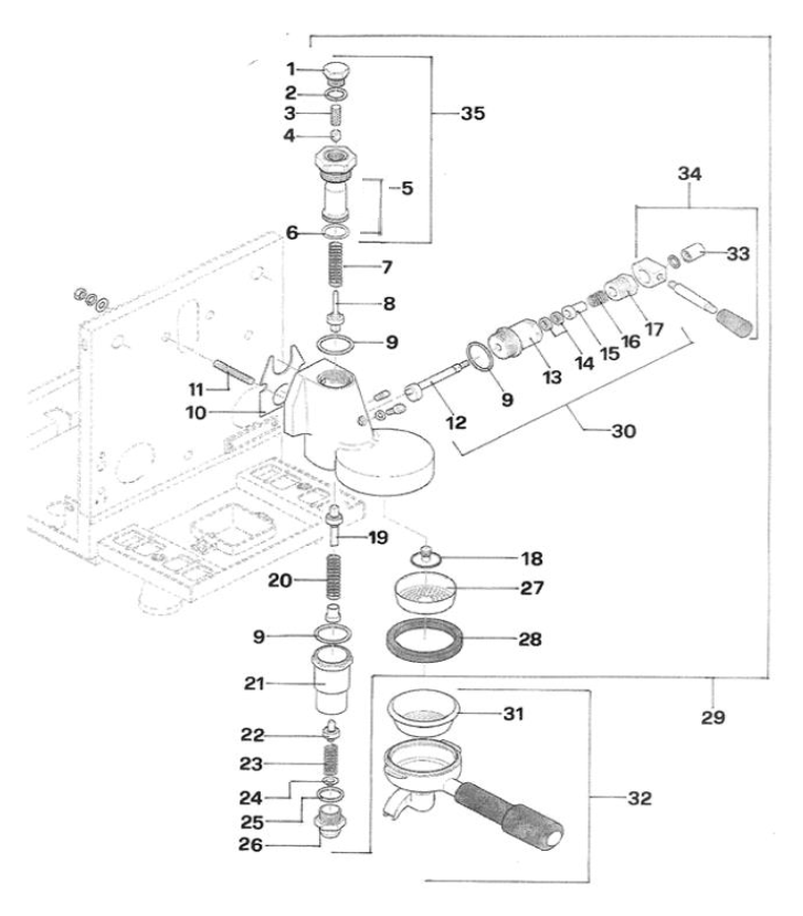 Rocket Espresso Mozzafiato Cronometro R Part Diagram REMOZZCRONR