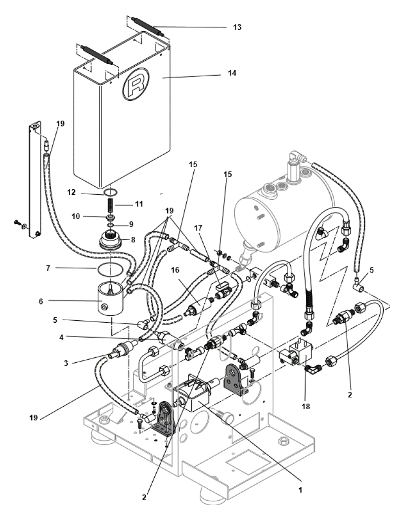 Rocket Espresso Mozzafiato Type V Part Diagram REMOZZTYPEV