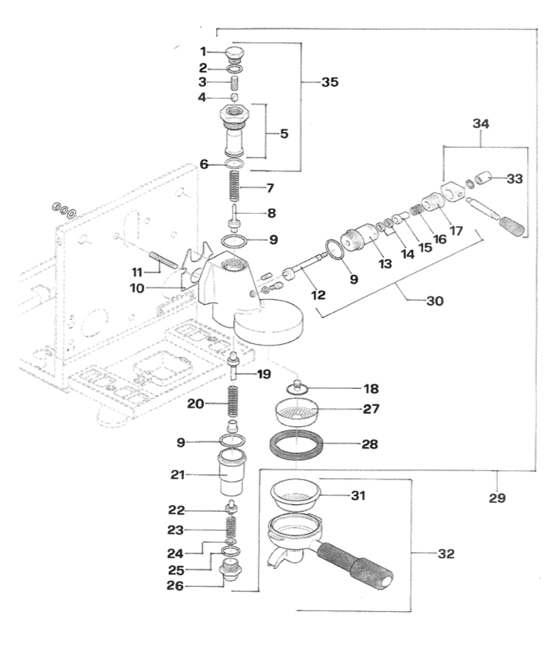 Rocket Espresso R Cinquantotto Part Diagram RECINQ