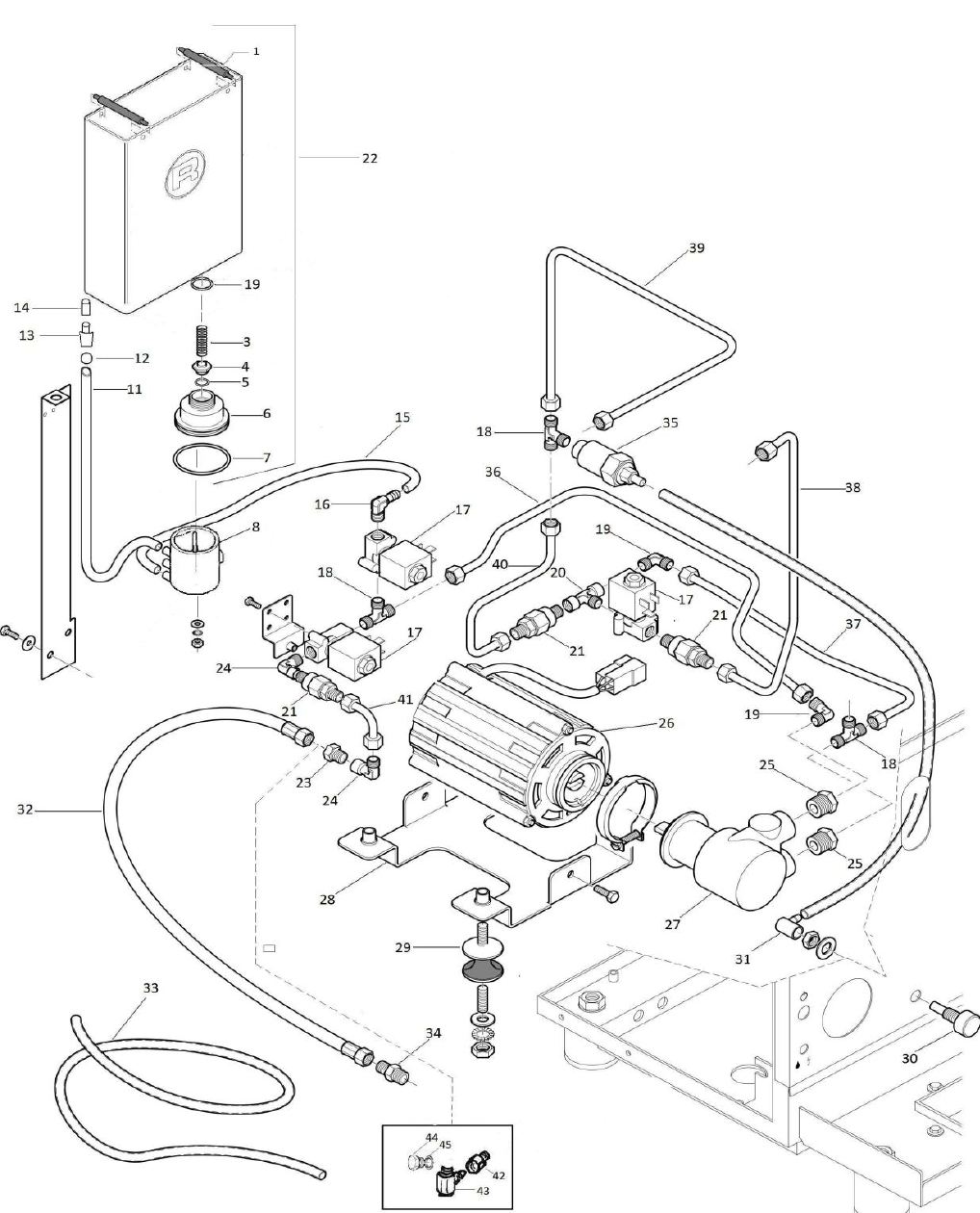 Rocket Espresso R58 Part Diagram RER58