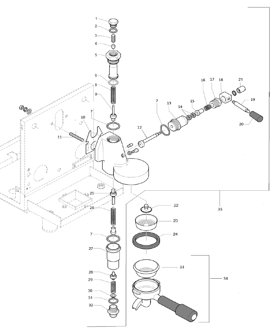 Rocket Espresso R58 Part Diagram RER58